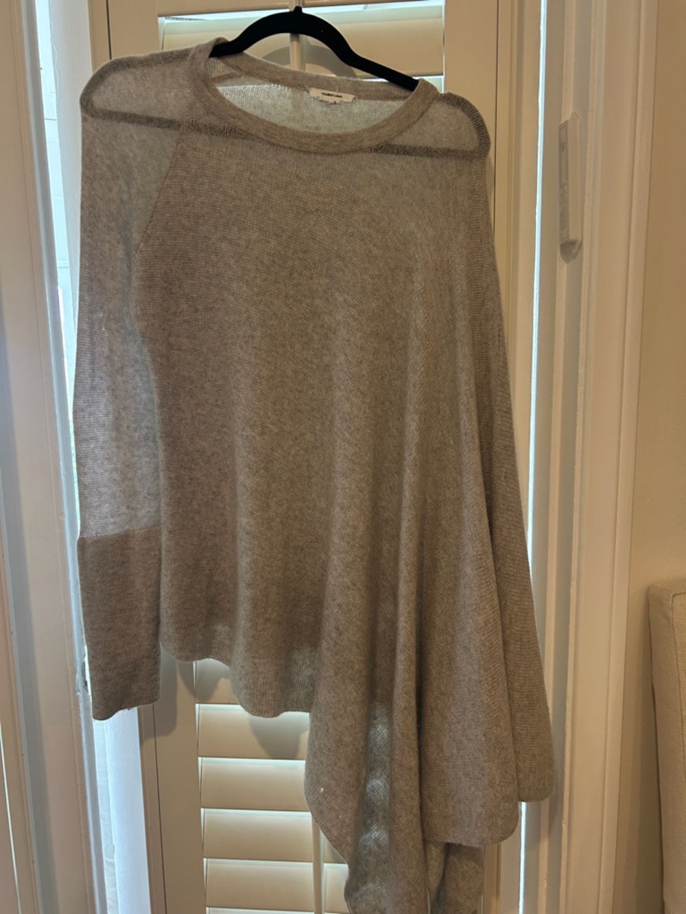 Helmut Lang Core Cashmere Alpaca Soncho Poncho Sweater